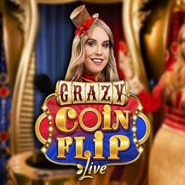 Crazy Coin Flip online game logo by Evolution on lippybingo.net