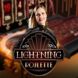 Lightning Roulette slot logo by Evolution at Lippy Bingo