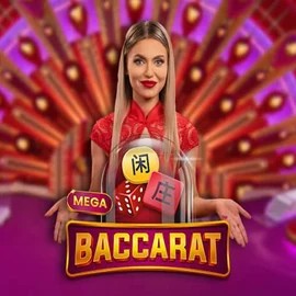 Mega Baccarat logo by Pragmatic Play at Lippy Bingo