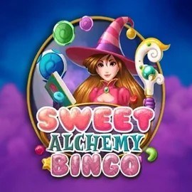 Sweet Alchemy Bingo slot logo by Play'n GO at Lippy Bingo